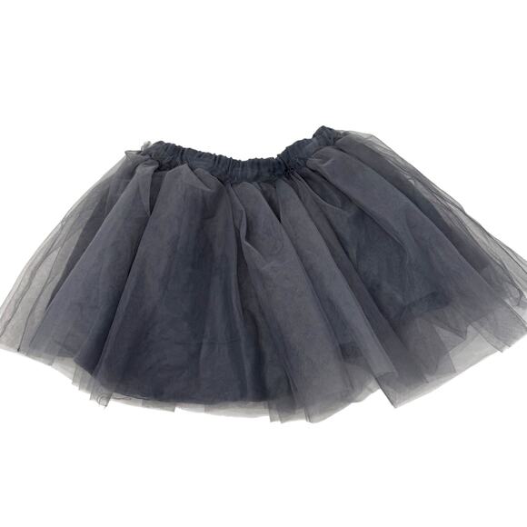 New Zara Girls 5-6 Y Dark Gray Tulle MIni Skirt Pull On Layered 5-6T NWT - Picture 1 of 7